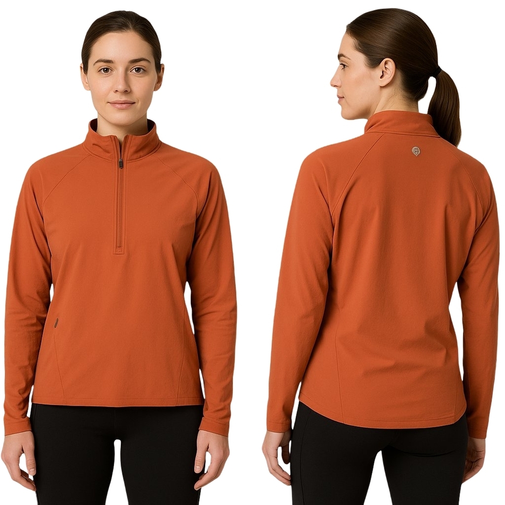 MOUNTAIN HARDWEAR Half Zip Jacket Womens Large Coral Orange Pullover Outdoor